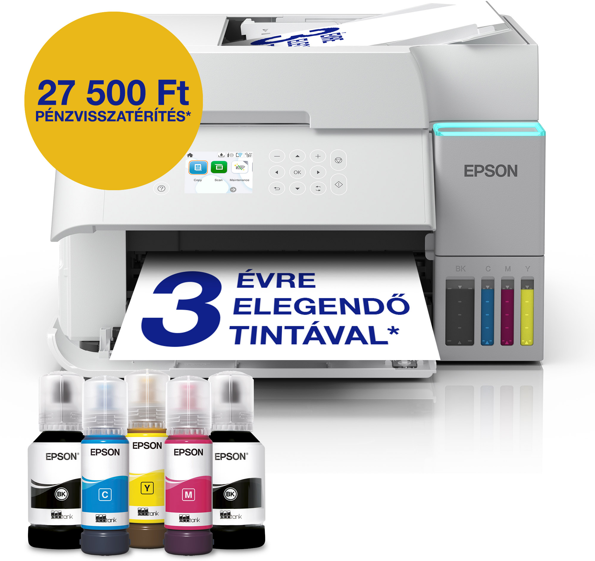 EPSON EcoTank L6376 multifunkciós színes DUPLEX WiFi/LAN külső tintatartályos tintasugaras nyomtató (C11CL43404)
