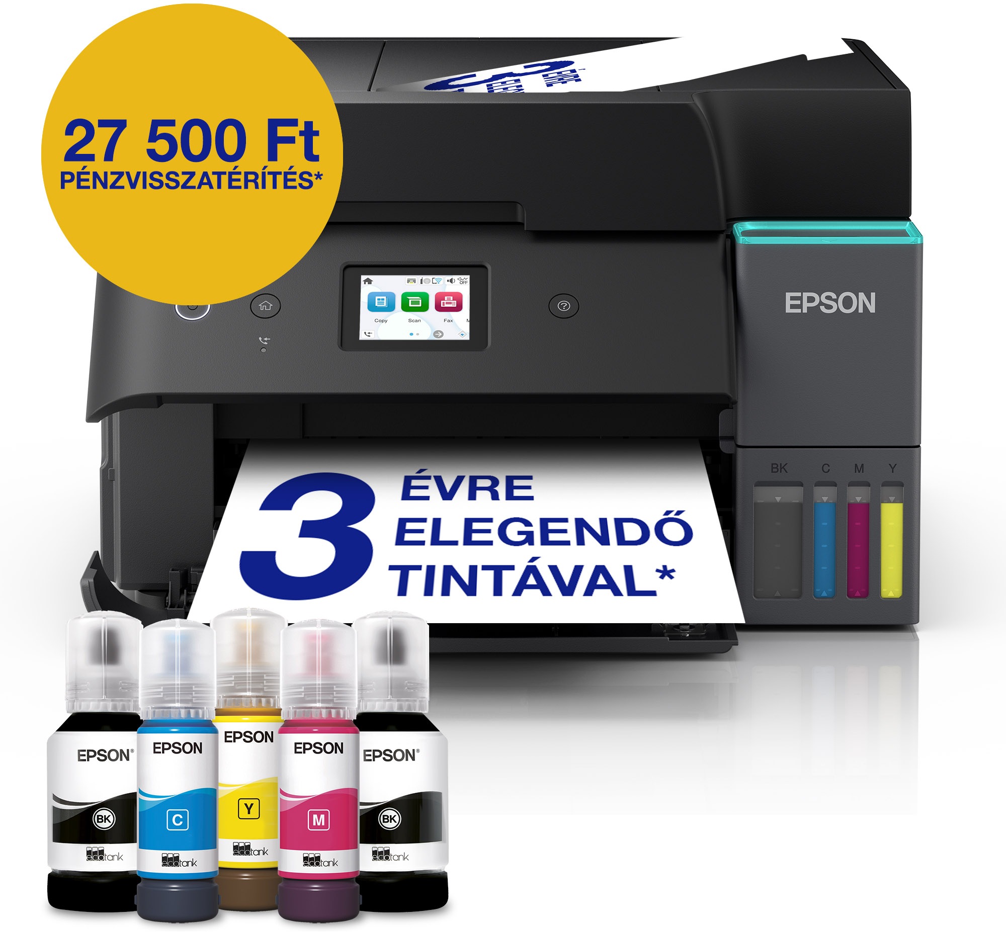 EPSON EcoTank L6390 multifunkciós színes DUPLEX WiFi/LAN külső tintatartályos tintasugaras nyomtató (C11CL40405)
