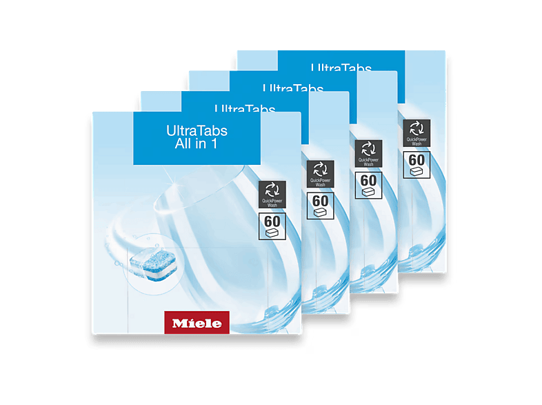 Pastillas para lavavajillas - Miele UltraTabs All in 1, Detergente, Sal y Abrillantador, Sin Fosfatos, 240 Pastillas, Azul