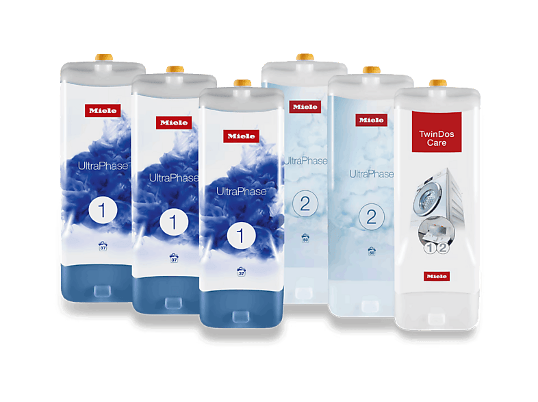 Accesorio lavadora - Miele Set 5x UltraPhase + TwinDos Care, Colores Vivos y Blanco Reluciente, Hasta 150 Lavados,