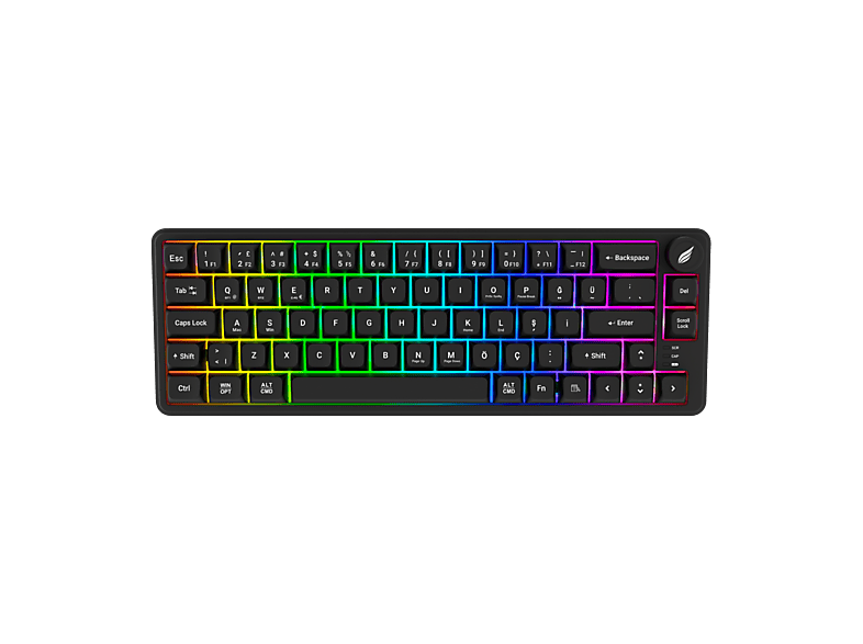 HAWK HK251 Membrane RGB Kablosuz Bluetooth %65 Türkçe Gaming Klavye Siyah