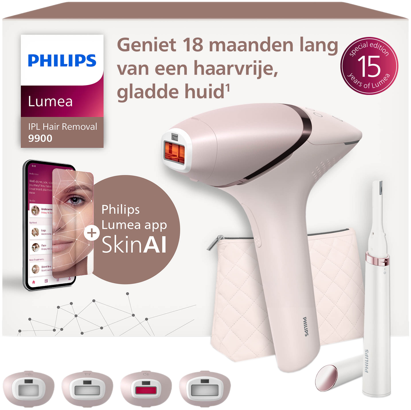 Philips Lumea Ipl 9900 Series Brp959/00 Met Skinai Ipl-apparaat Roze