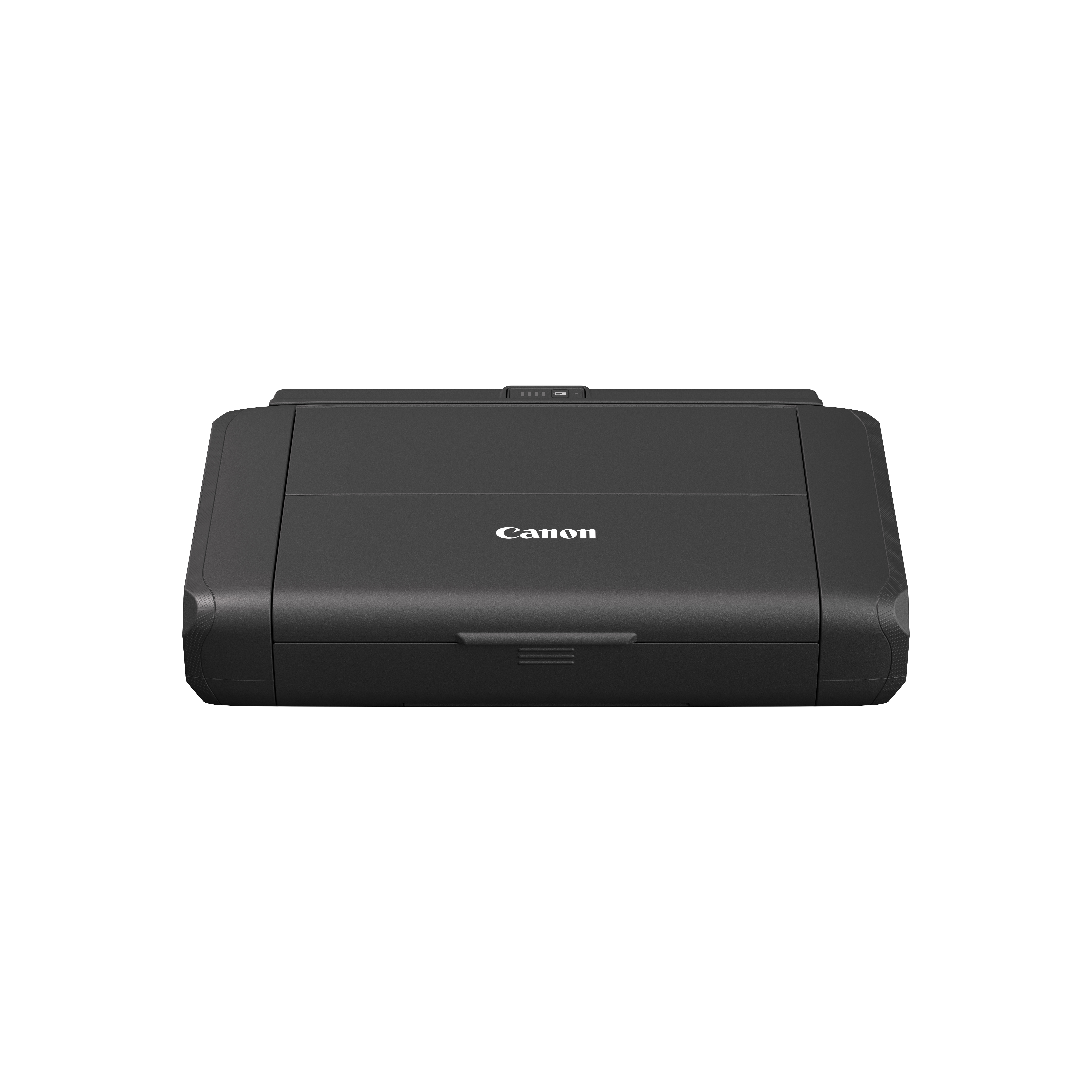 Schwarzer Canon Drucker auf weißem Hintergrund.