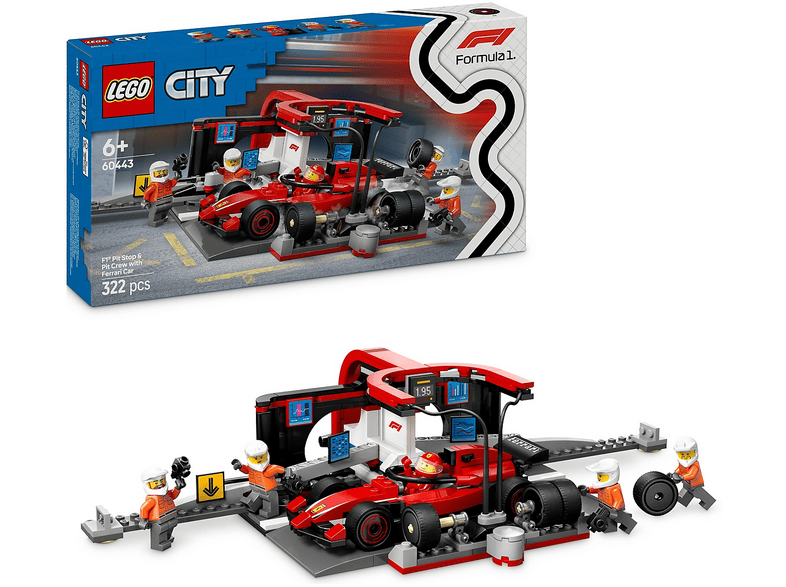 COSTRUZIONI LEGO City Pitstop e meccanici con monoposto Ferrari F1® - 60443