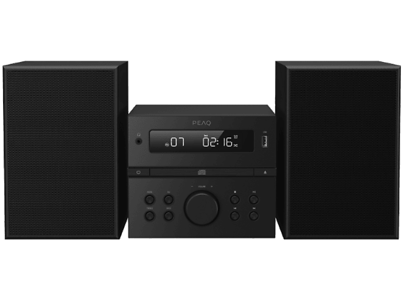 Microcadena - PEAQ PMS 350, Reproductor de CD y USB, 60 W, Negro