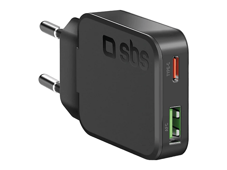 Ładowarka sieciowa SBS TETRGANUSBTC30SLIM Ultra Slim GaN 30W Czarny