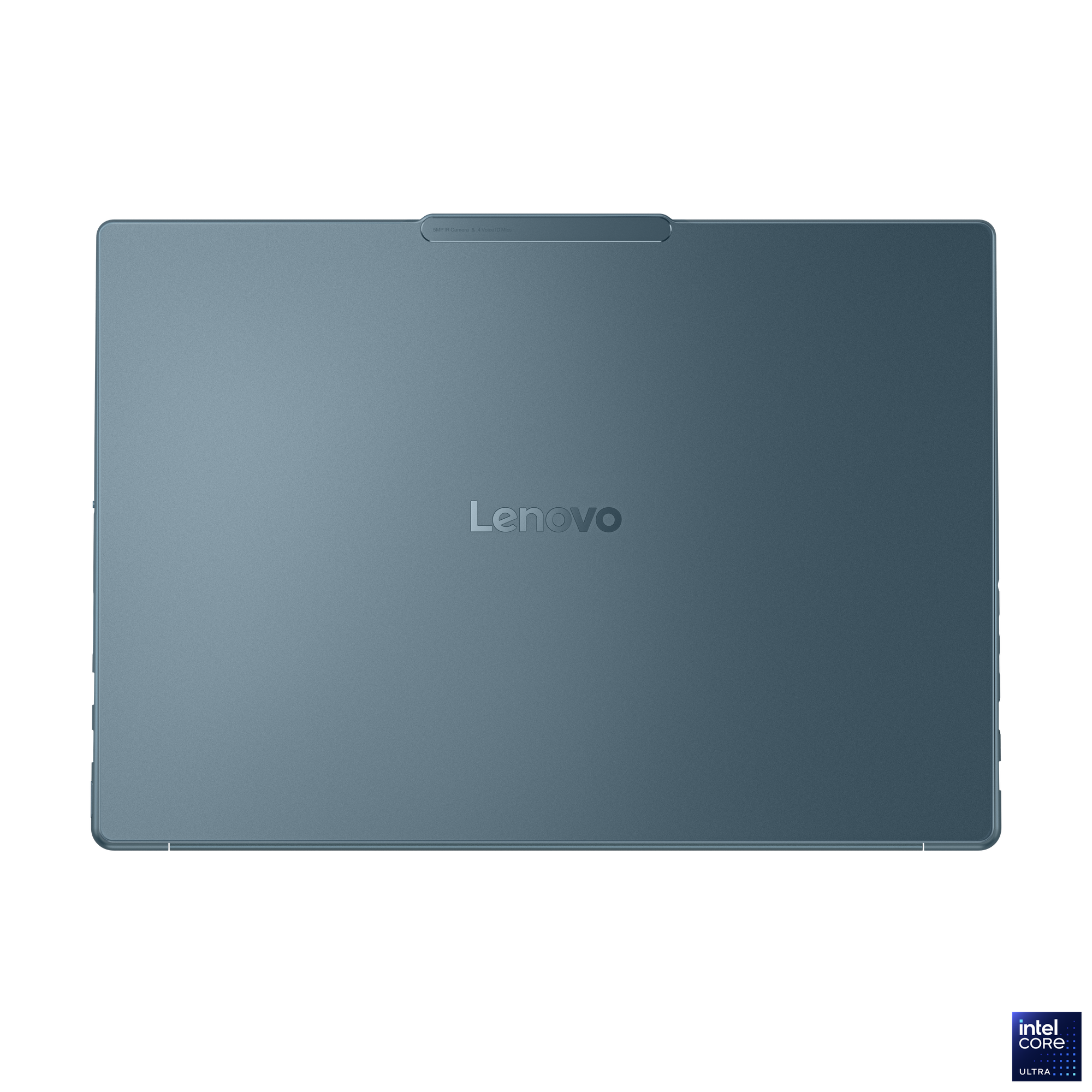 Mavi bir Lenovo tablet. Logo görünür durumda. Tablet siyah bir arka plan üzerinde.