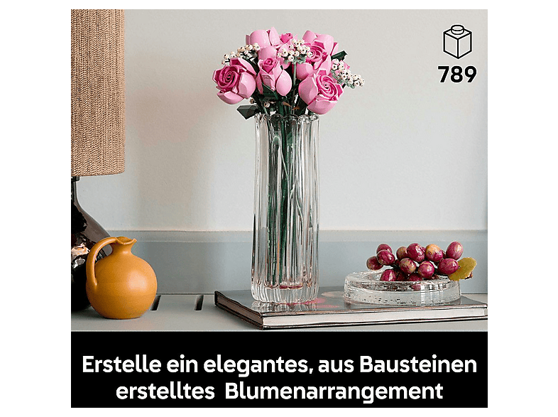 LEGO Botanicals 10374 Rosa Rosenstrauß Bausatz, Mehrfarbig
