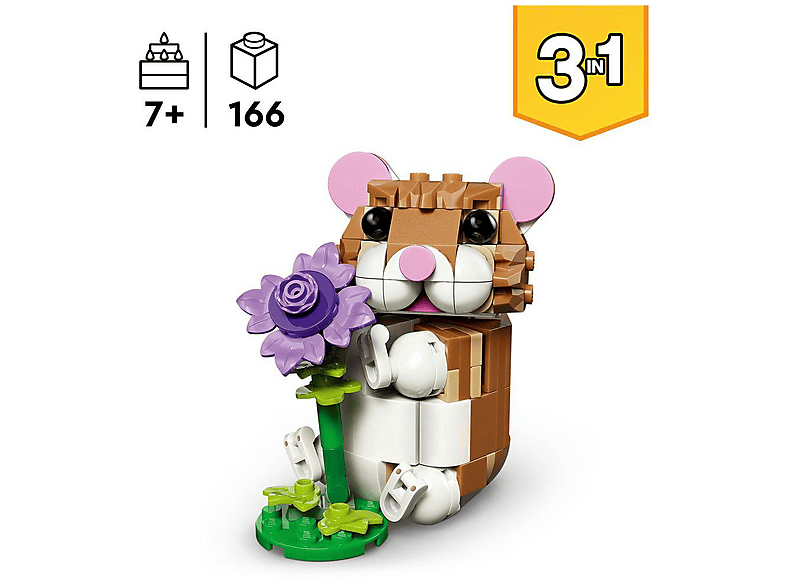 Thumbnail - LEGO Creator 31376 Niedlicher Hamster mit Blume Bausatz, Mehrfarbig