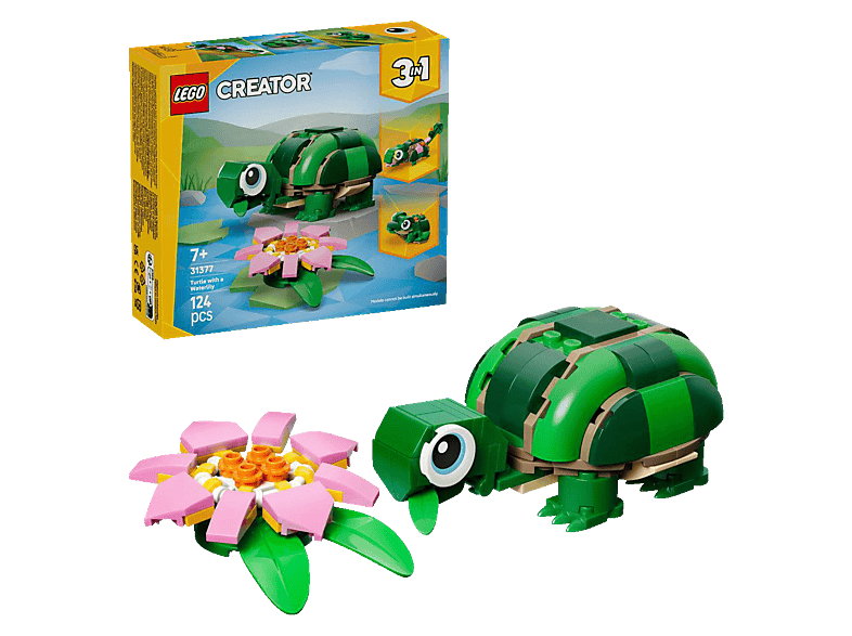 Lego Creator: 31377 Schildkröte mit Seerose (ab 7 Jahren) Bausatz, Mehrfarbig