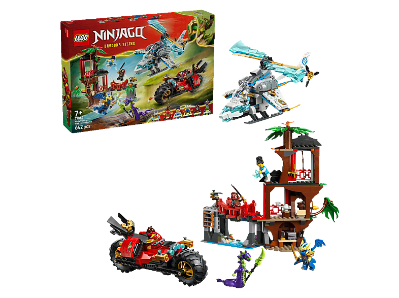 Lego Ninjago 71857 Showdown am Baumhaus mit dem Ninja-Bike Bausatz, Mehrfarbig