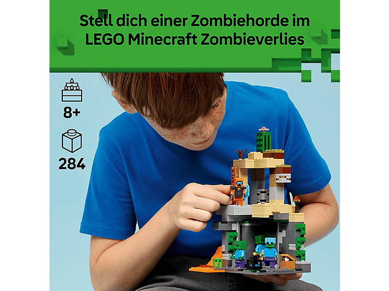 Thumbnail - LEGO Minecraft 21587 Zombieverlies Bausatz, Mehrfarbig