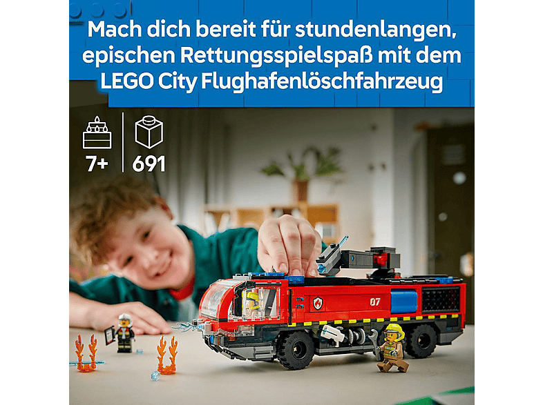 LEGO City 60499 Flughafenlöschfahrzeug Bausatz, Mehrfarbig