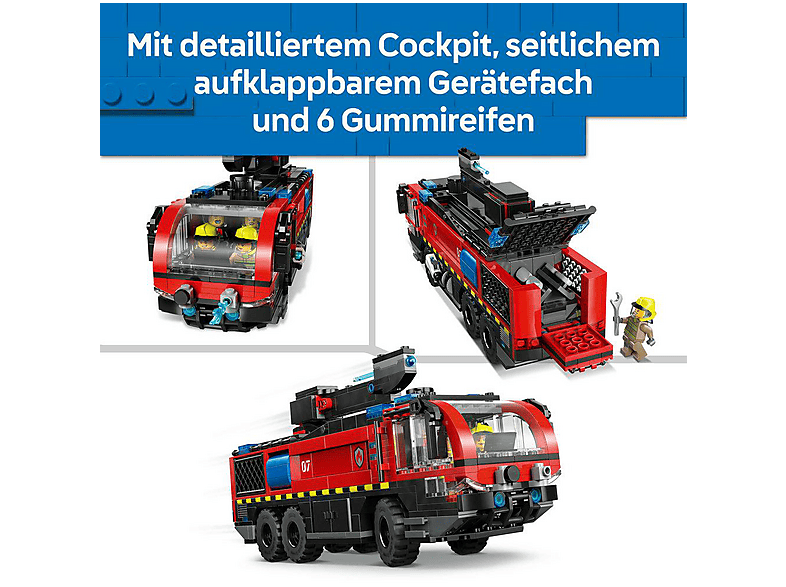 LEGO City 60499 Flughafenlöschfahrzeug Bausatz, Mehrfarbig