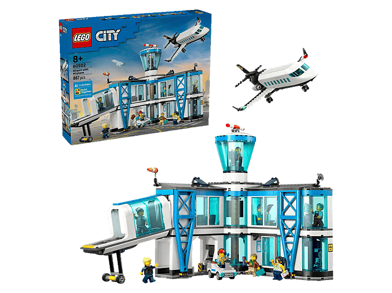 Lego City 60502 Flughafen mit Flugzeug (Ab 8 Jahren) Bausatz, Mehrfarbig