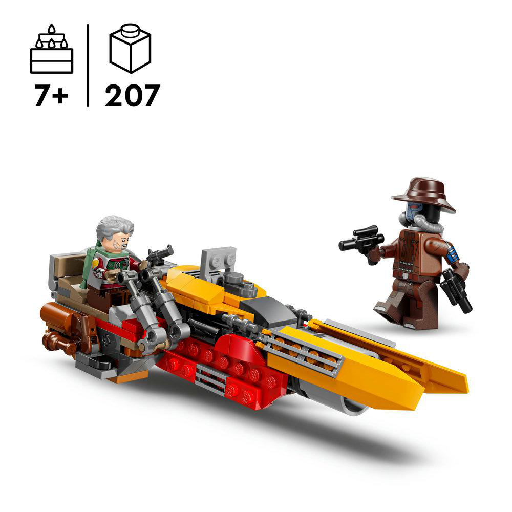 Lego-Set mit gelbem und rotem Fahrzeug, zwei Minifiguren und einer Box mit der Nummer 207. Altersempfehlung 7+.