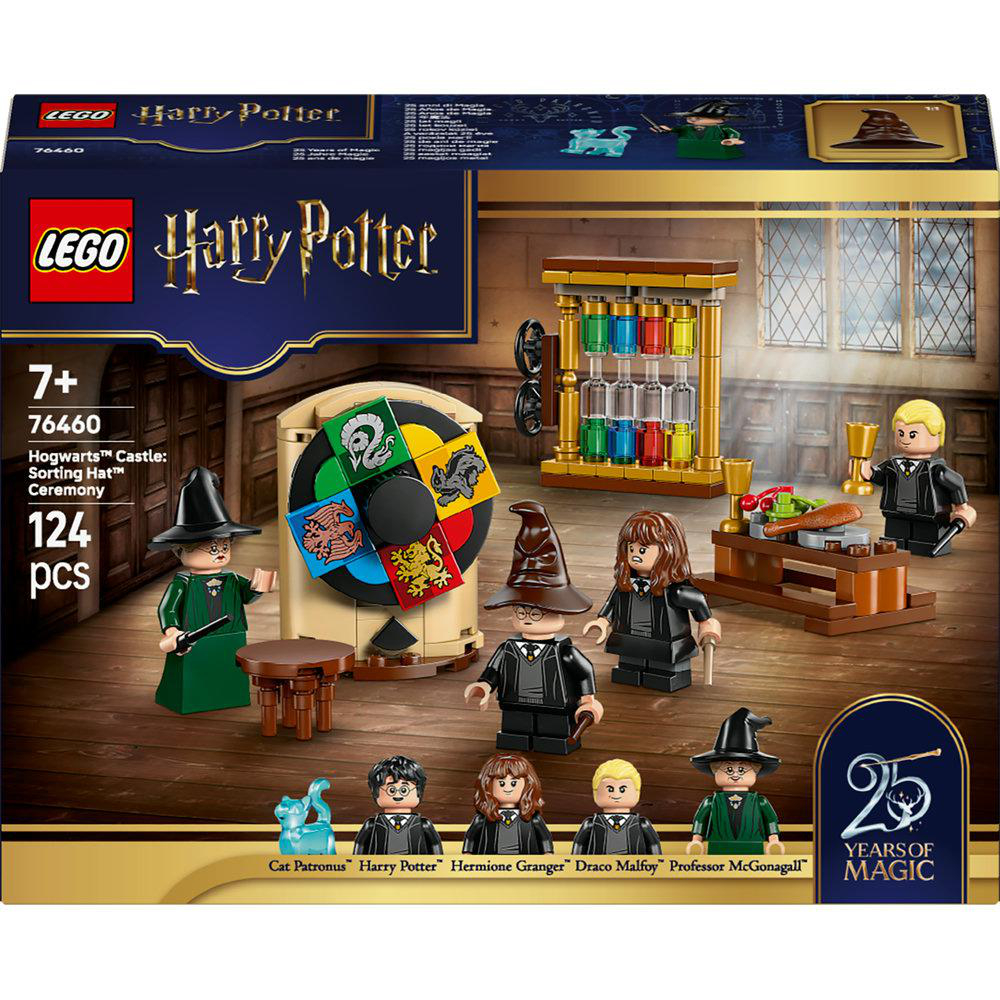 LEGO Harry Potter Set. Enthält Figuren von Harry Potter, Hermine und Draco. Enthält den Sprechenden Hut und Hogwarts.