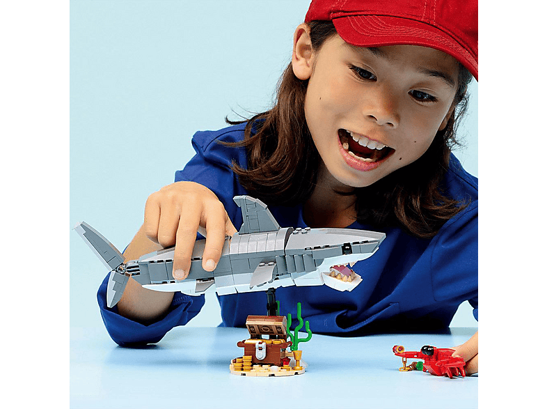 Thumbnail - LEGO Creator 31381 Wilder Hai mit Schatztruhe Bausatz, Mehrfarbig