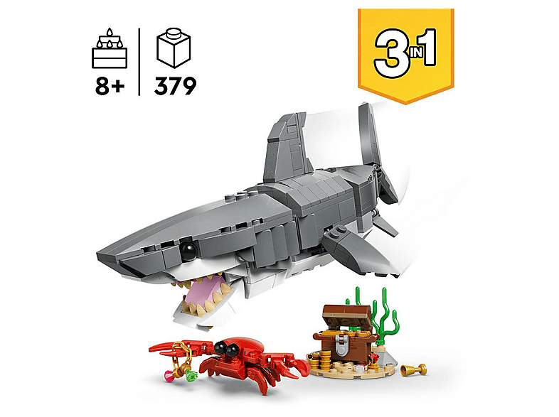 Thumbnail - LEGO Creator 31381 Wilder Hai mit Schatztruhe Bausatz, Mehrfarbig