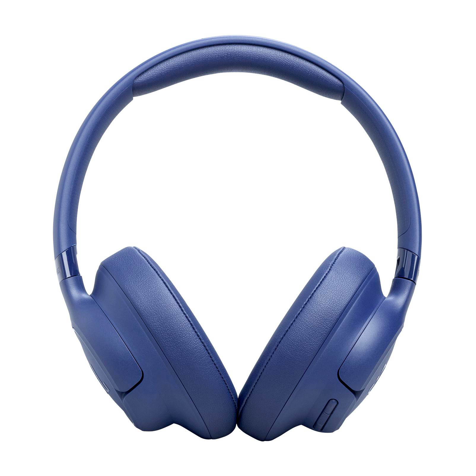 Blaue Kopfhörer auf weißem Hintergrund. Die Kopfhörer sind im Over-Ear-Stil.