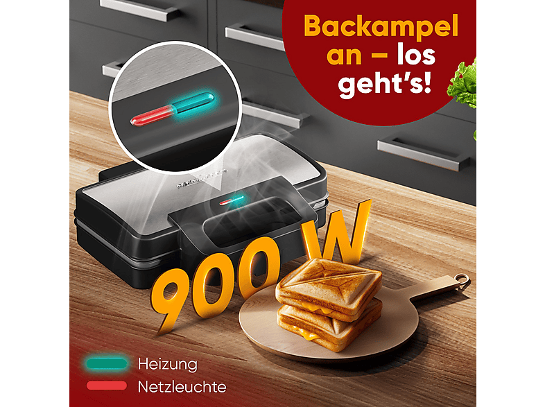 Profi Cook PC-ST 1315 XXL 2-fach Sandwichtoaster, Edelstahl, 900 Watt — Foto 5 von 5