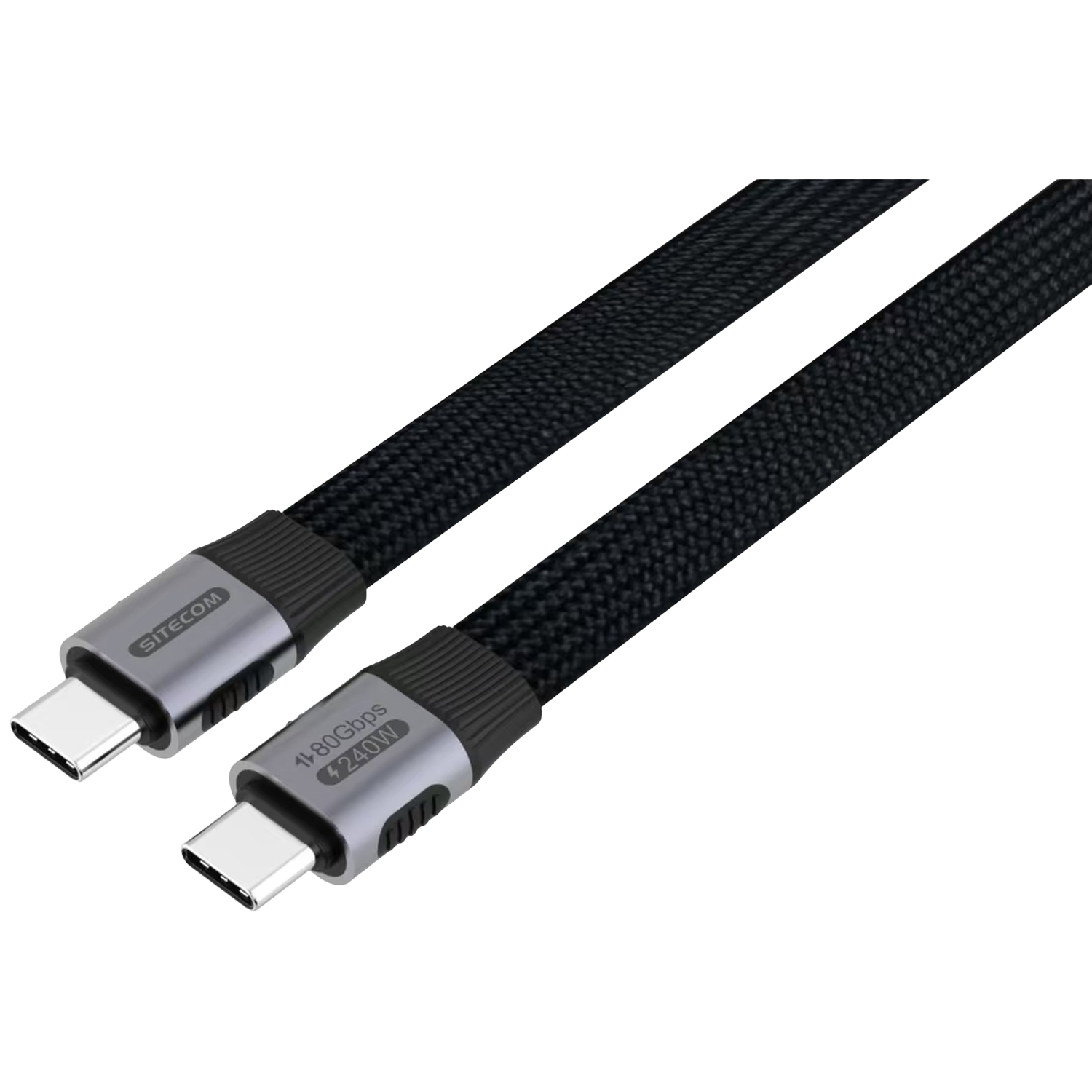 Sitecom Usb-c Ff-kabel 1 M 80 Gbps Plat Zwart Kabel