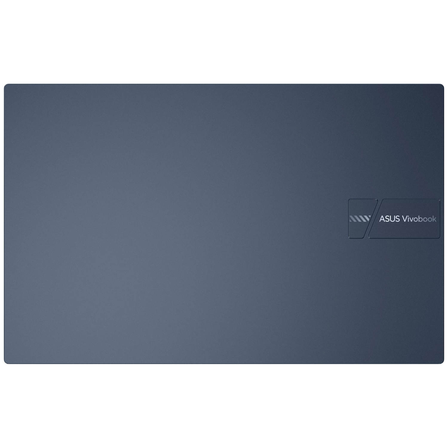 A laptop with a blue-gray cover. The ASUS Vivobook logo is on the right side.
