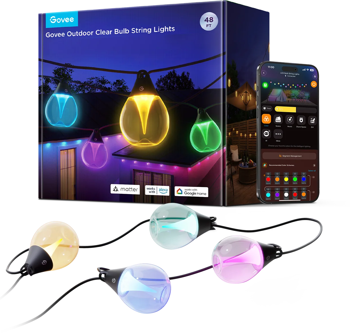 GOVEE RGBICW kültéri fényfüzér (H7025CB1)