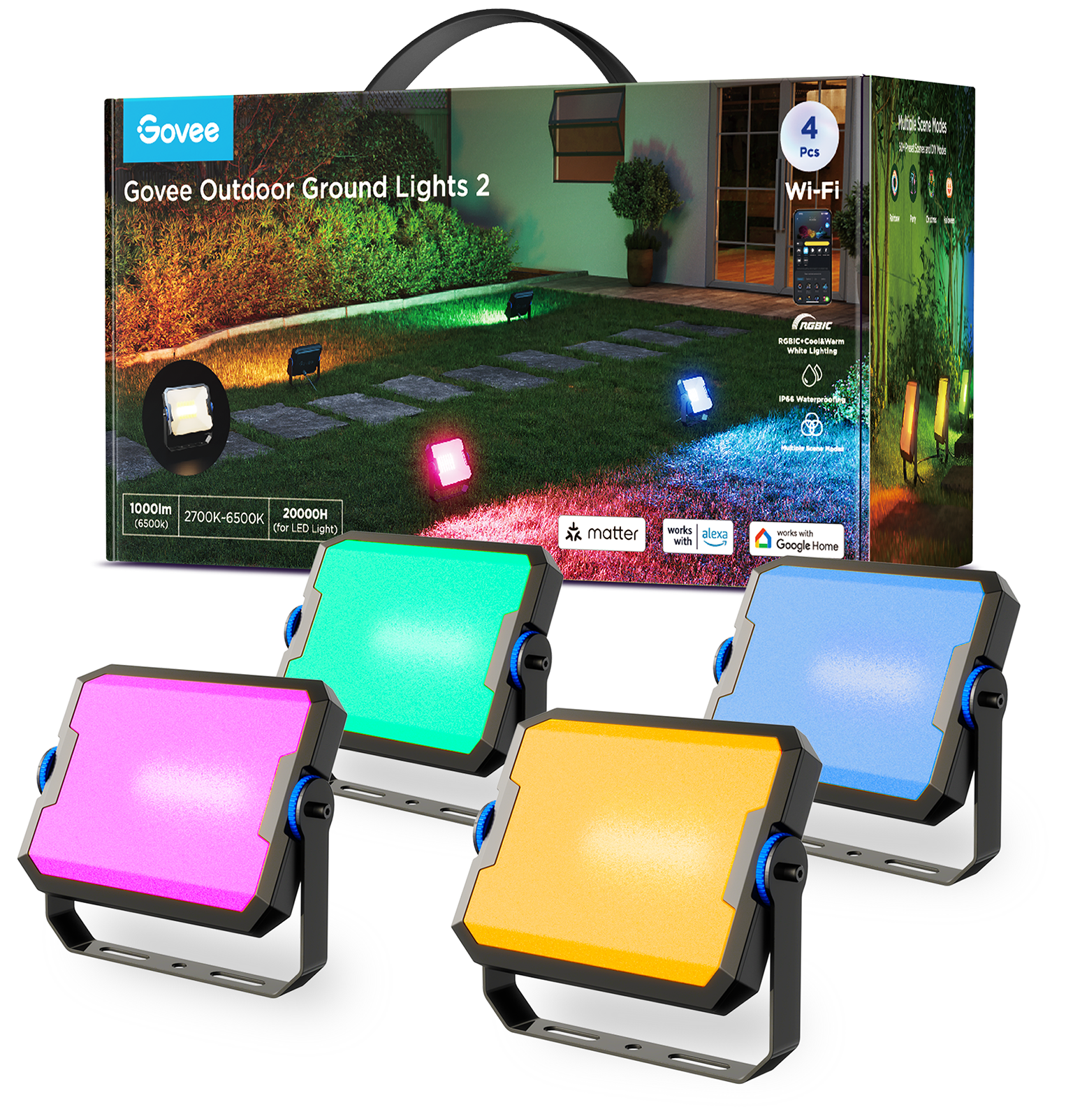 GOVEE Kültéri reflektorok, 4 db (H8057C11)