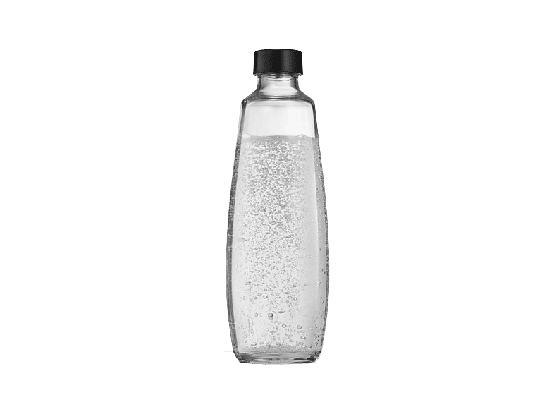 Botella para máquina gasificadora - SodaStream Fuse Glass 1L, Cristal, Compatible solo con DUO, Tapón cierre hermético
