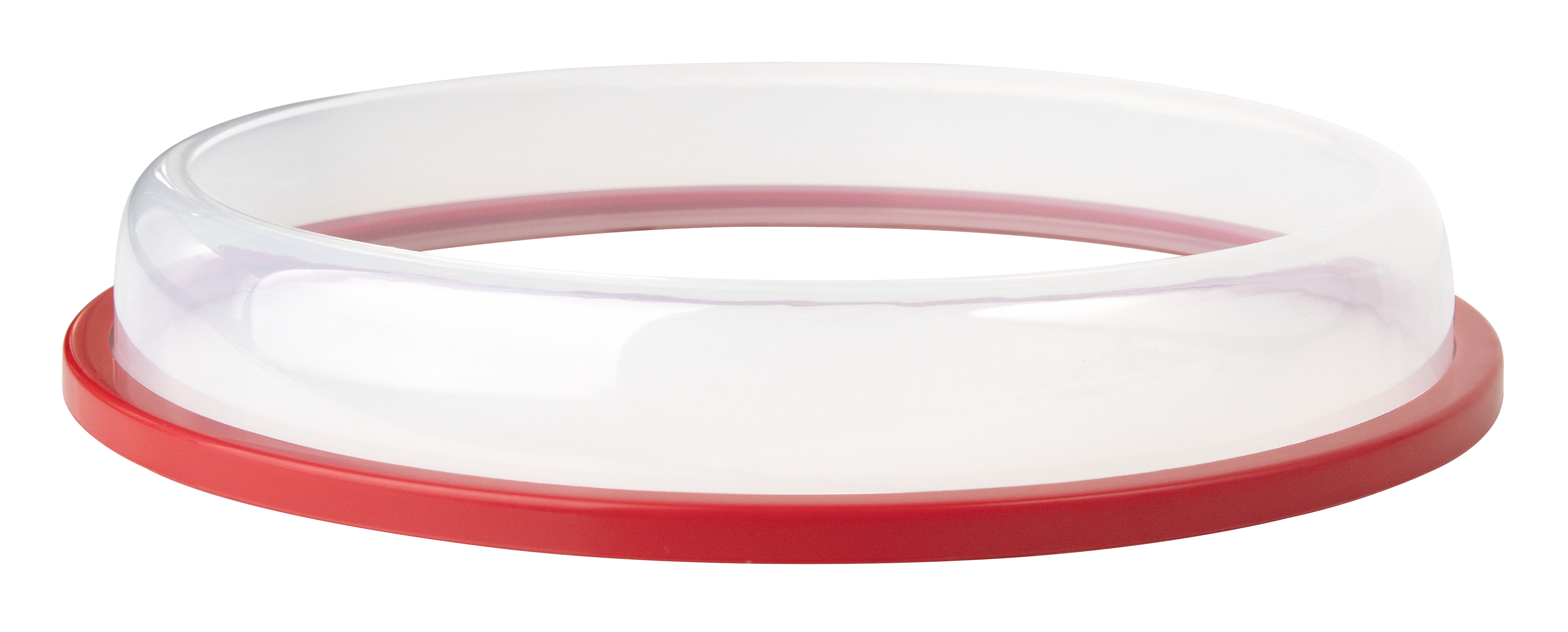 Przezroczysta, kopulasta pokrywa spoczywa na czerwonej podstawie. Wewnątrz znajduje się cienki, czerwony pierścień.