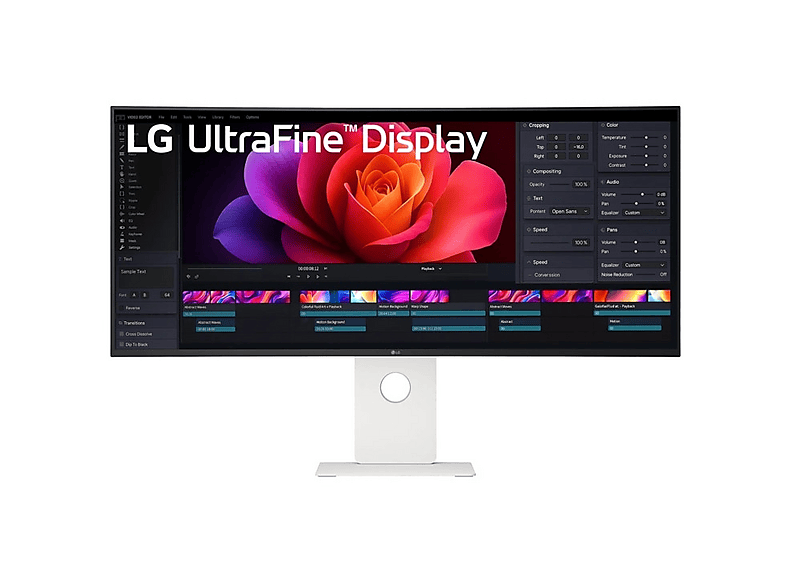 LG ELECTRONICS Curved UltraWide Monitor 40 Zoll Gaming Monitor, 5K2K, 5 ms Reaktionszeit, 60 Hz, Schwarz/Weiß