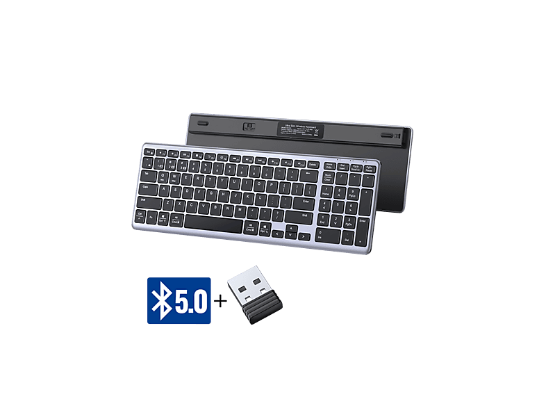 UGREEN Kablosuz Ultra İnce Sessiz Bluetooth İngilizce Klavye Siyah, 15258