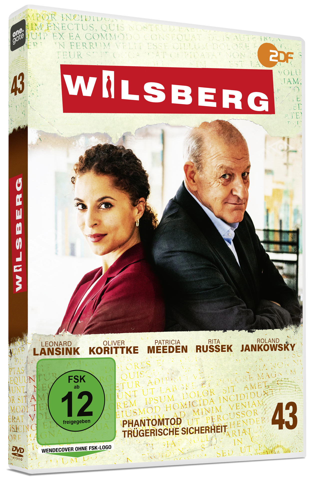 DVD-Cover. Eine Frau und ein Mann lehnen Rücken an Rücken. Der Titel 'Wilsberg' steht oben. Die Namen der Schauspieler sind aufgelistet.