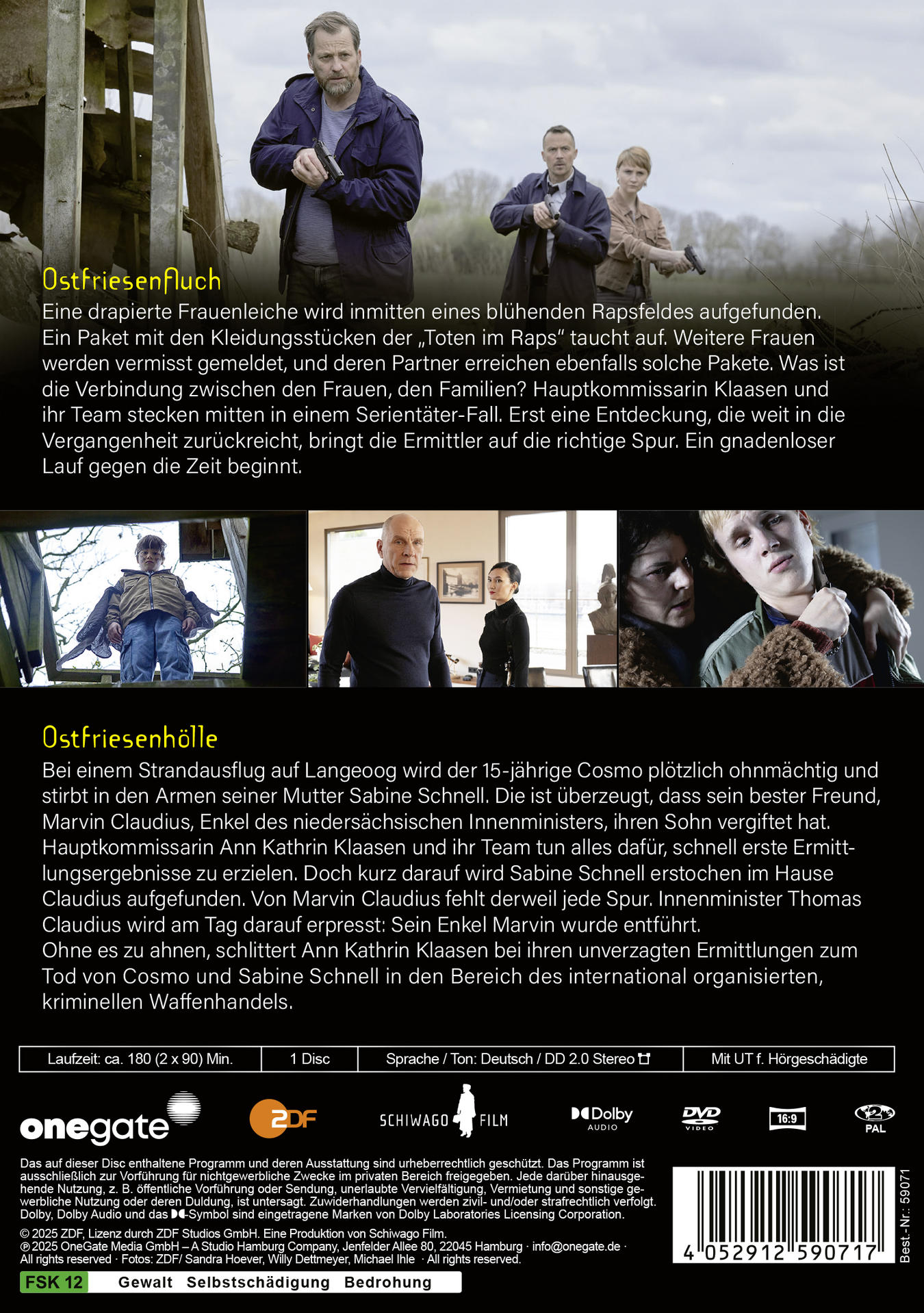 DVD-Cover. Zeigt Schauspieler und Filmtitel auf Deutsch. Mit Logos von ZDF, Dolby und FSK 12.