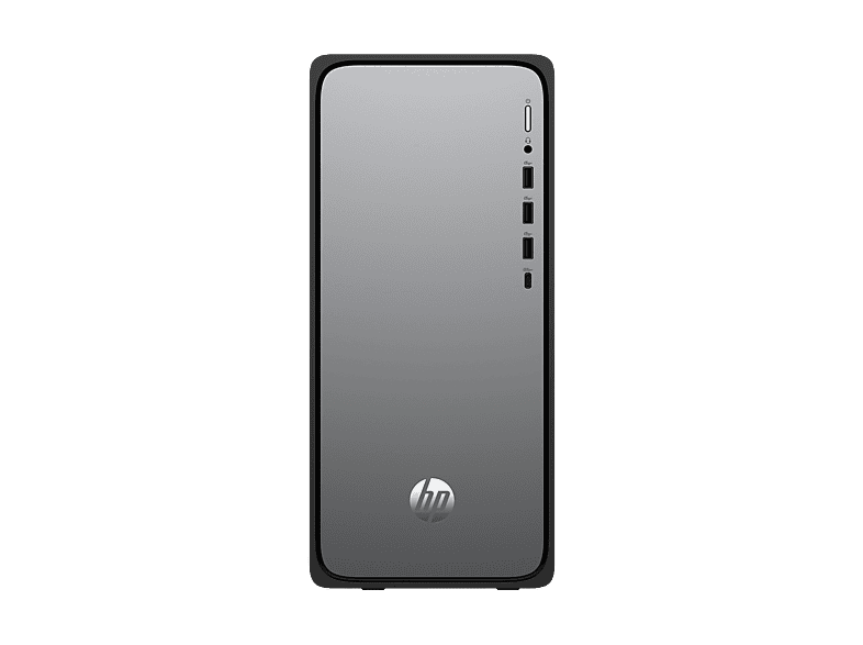 HP OmniDesk Desktop M02-0906ng Desktop PC, Intel® Core™ i3 Prozessor 14100, 8 GB RAM SSD, UHD Graphics, Windows 11 Home, Meteor Silver/Jack Black