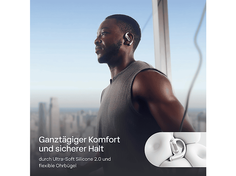 Shokz OpenFit Pro, Open-ear Kopfhörer, Weiß — Foto 2 von 5