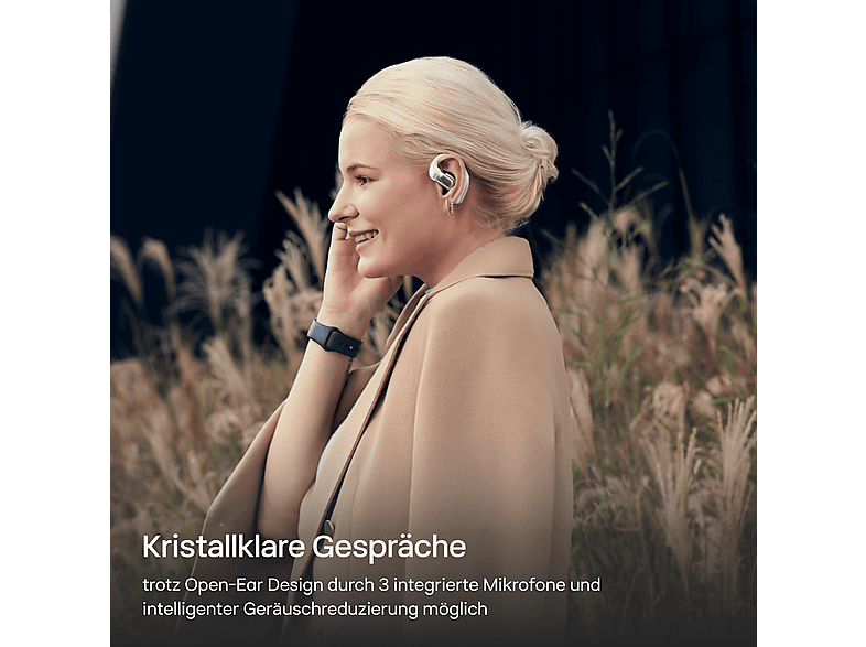 Shokz OpenFit Pro, Open-ear Kopfhörer, Weiß — Foto 4 von 5