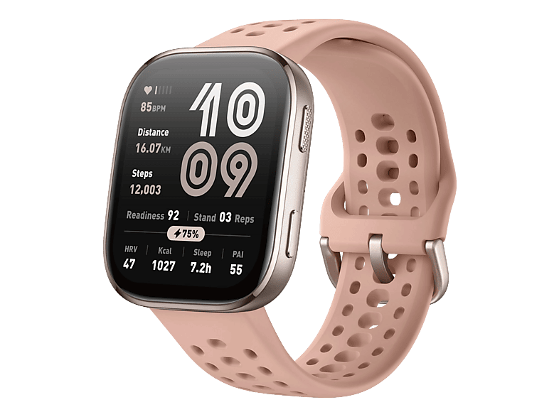AMAZFIT Bip 6 Smartwatch Rahmen: Aluminiumlegierung, Gehäuse: Faserverstärkter Kunststoff Silikon, 130-195 mm, Blush