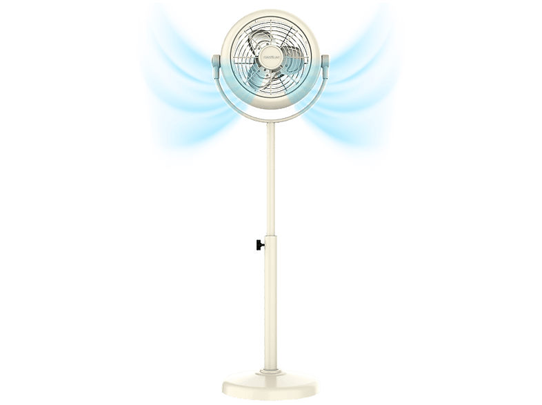 Ventilador de pie - Cecotec EnergySilence 250 ClassicStyle, 25 W, 10" (25 cm), 2 velocidades, 3 aspas, Oscilante, Retro, Beige
