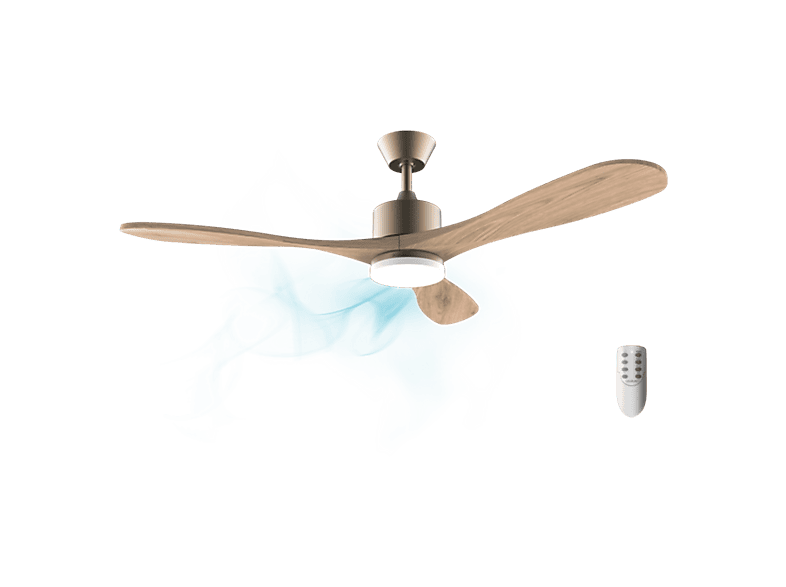 Ventilador de techo - Cecotec EnergySilence Aero 5290 Golden Pro, Motor DC 50 W, 52" (132 cm), Luz LED, Mando a distancia, Modo invierno/verano, Oro