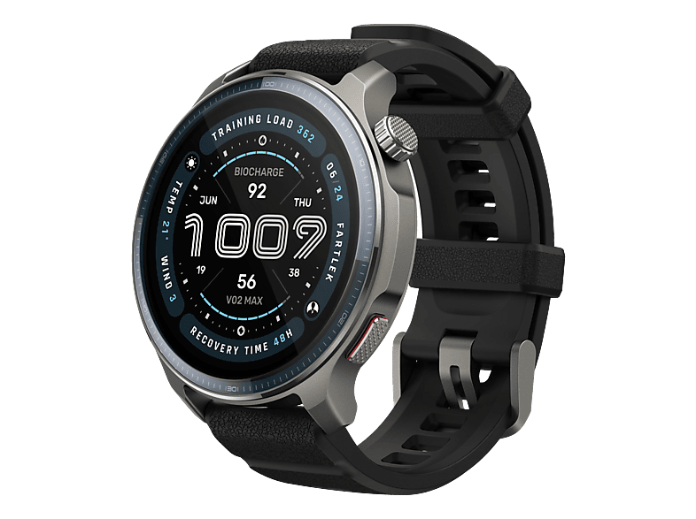 AMAZFIT Balance 2 Smartwatch Faserverstärkter Kunststoff, Rahmen: Aluminiumlegierung Silikon, 140-210 mm, Grau/Schwarz
