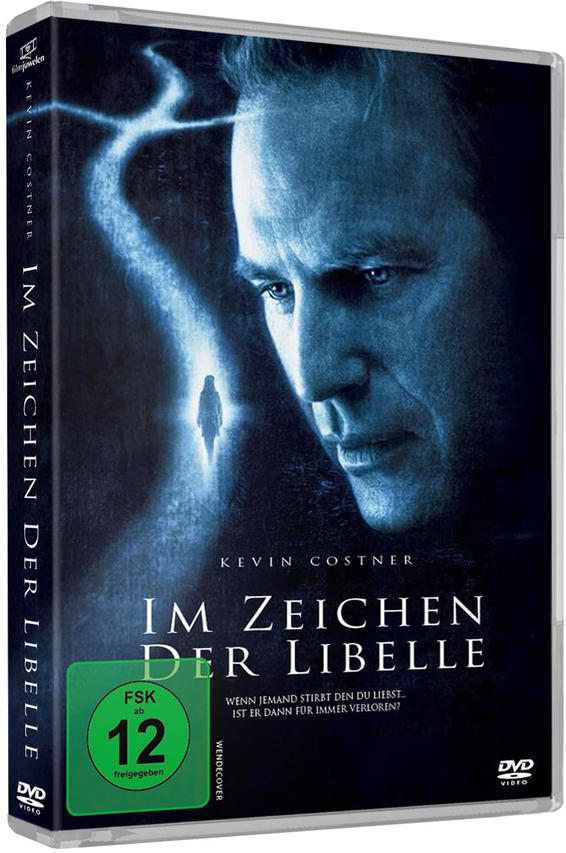 Eine DVD-Hülle mit Kevin Costner und einer leuchtenden Figur dahinter.