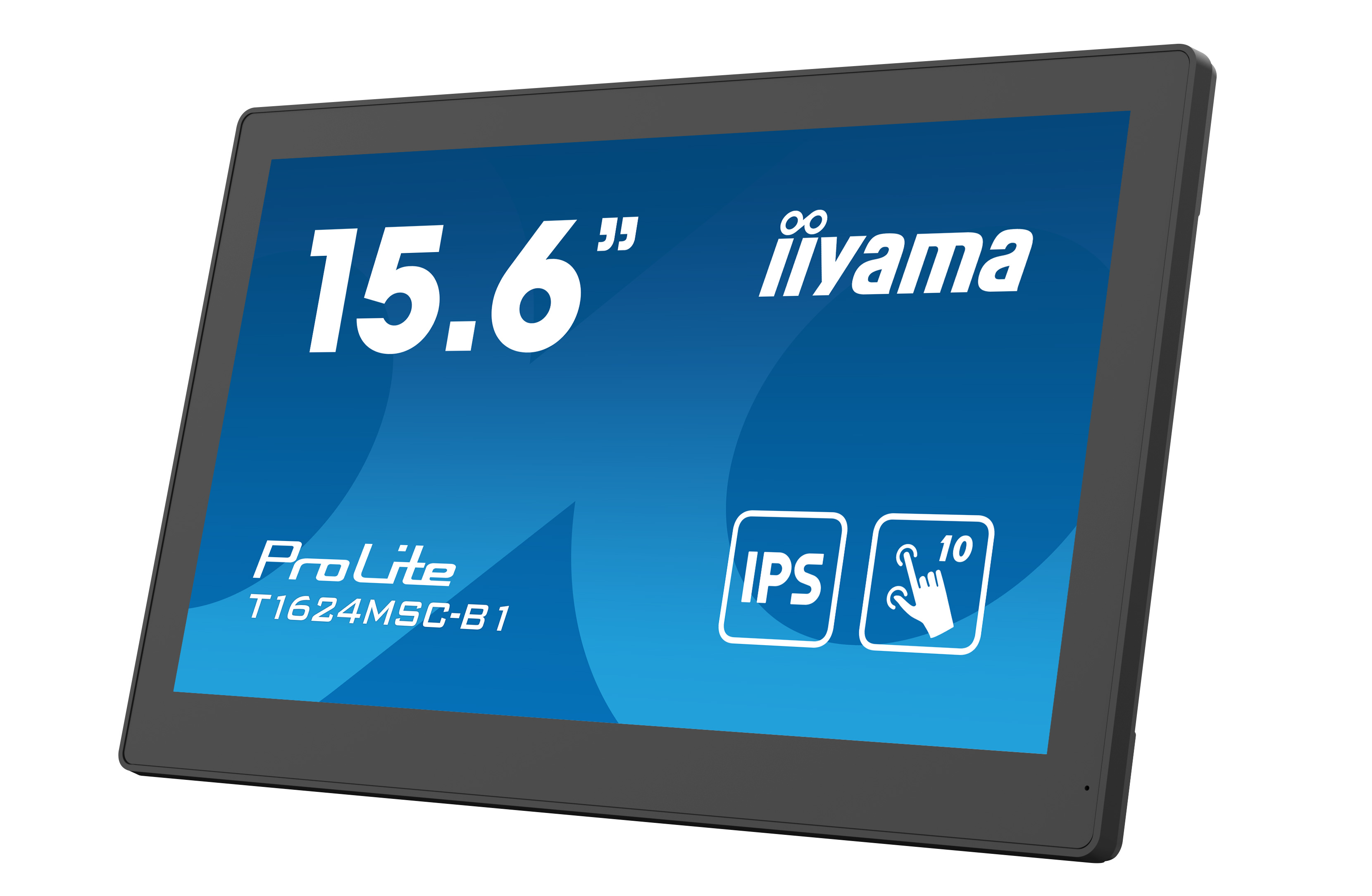 Ein 15,6-Zoll-Touchscreen-Monitor mit ProLite-Logo und Iiyama-Schriftzug.