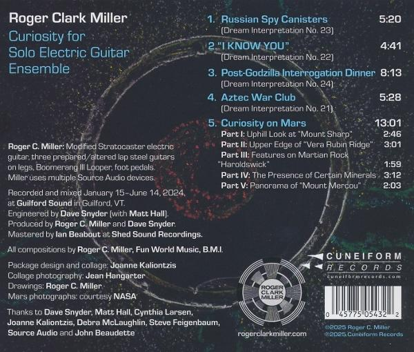Albumcover mit Titelliste von Roger Clark Miller, inklusive Songtitel und Laufzeiten.