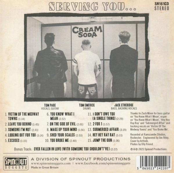 Drei Männer in einer Toilette, Albumcover von Cream Soda.