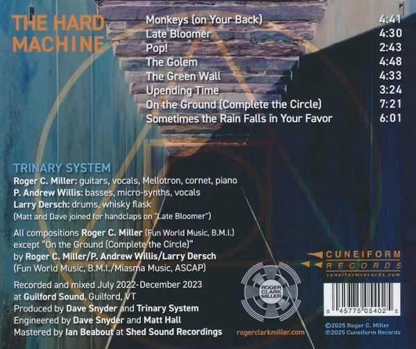 CD-Albumcover für The Hard Machine von Trinary System mit Titelliste und Credits.