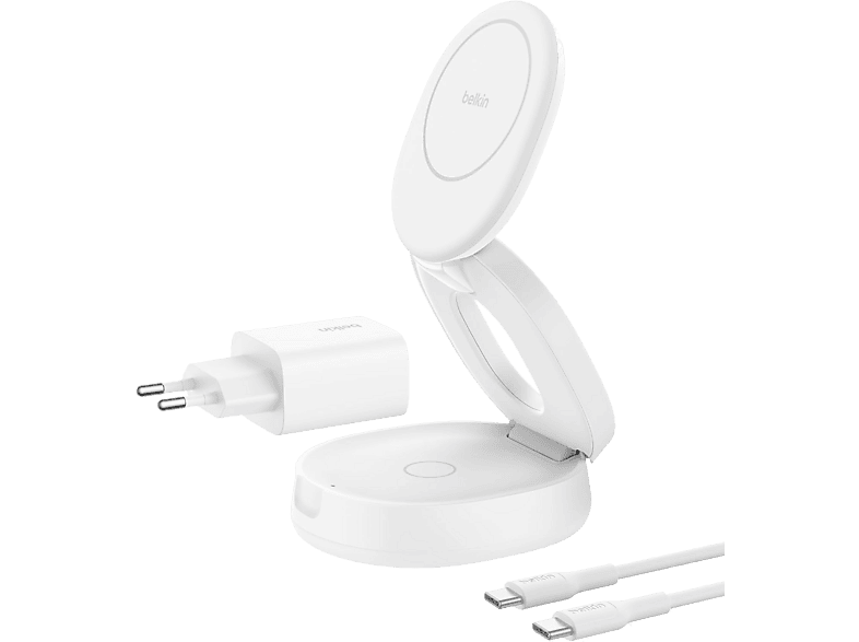 Belkin BoostCharge Qi2 15W Chargeur sans fil pliable 2-en-1