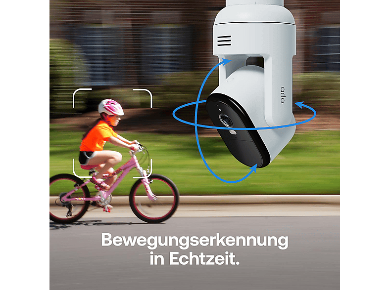 Arlo Essential 3 HD PTZ, Netzwerkkamera (für Außen, Nachtsichtfunktion, Netzbetrieb, Neigbar, Schwenkbar, 2K, Weiss) — Foto 2 von 5