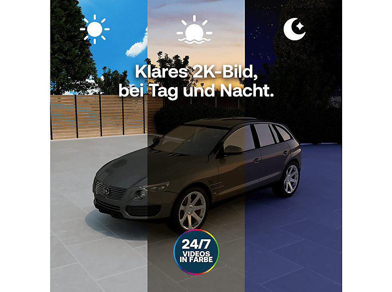 Arlo Essential 3 HD PTZ, Netzwerkkamera (für Außen, Nachtsichtfunktion, Netzbetrieb, Neigbar, Schwenkbar, 2K, Weiss) — Foto 3 von 5